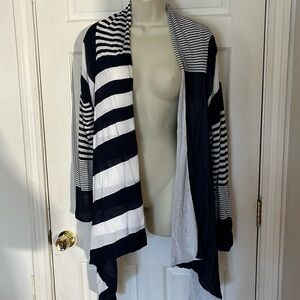 CASUAL by C.A SPORT large navy & white open front cardigan light weight